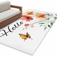 thumbnail image 2 of 3'x5' Area Rugs, Orange Red Floral Indoor Outdoor Area Rug for Living Room Bedroom, Rustic Pastoral Botanical Butterfly Washable Bathroom Rugs Kitchen Floor Carpet Mats Home Decor Aesthetic, 2 of 8