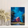 thumbnail image 2 of Red Barn Landscape Oil Painting Canvas Print Wall Art for Living Room Bedroom Farmhouse, 2 of 8