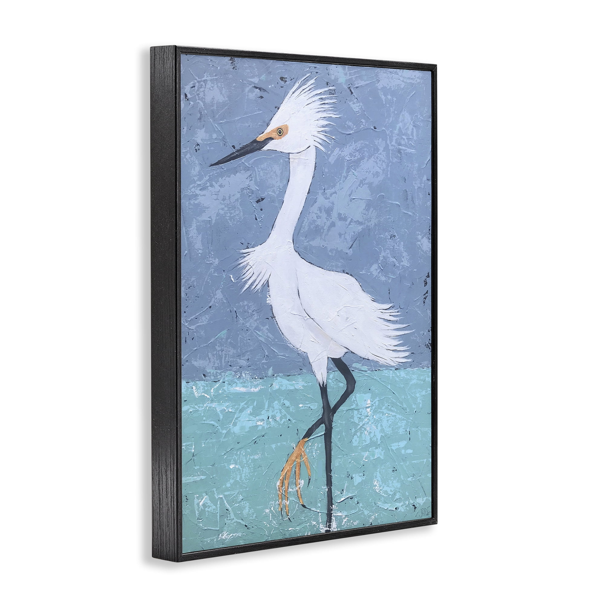 Stupell Industries Sea Bird Stepping Animals & Insects Painting Black Framed Art Print Wall Art, 12 x 18