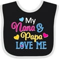 thumbnail image 3 of Inktastic My Nana and Papa Love Me with Hearts Boys or Girls Baby Bib, 3 of 4
