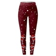 thumbnail image 5 of Fiaer Christmas Womens Leggings Black Plus Size Pants Glass Printed Slim Fit High Waisted Trousers Red XL, 5 of 5