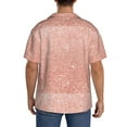 thumbnail image 5 of Naloa Rose Gold Glitter Men's Loose Fit Cuban Collar Short-Sleeve Shirt with Button-down and Chest Pocket for Everyday Wear Outings - 3X-Large, 5 of 7