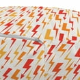 thumbnail image 2 of Abstract Ottoman Pouf, Repetitive Nature Themed Zigzags Tangerine Tone Thunderbolt, Decorative Soft Foot Rest with Removable Cover Living Room and Bedroom, Coconut Vermilion, by Ambesonne, 2 of 3