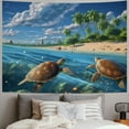 thumbnail image 2 of Shiartex  Ocean Beach Tapestry Wall Hanging Blue Sea Tropical Island Nature Seaside Wall Tapestry for Bedroom Aesthetic Home Decor 40x30inch, 2 of 6