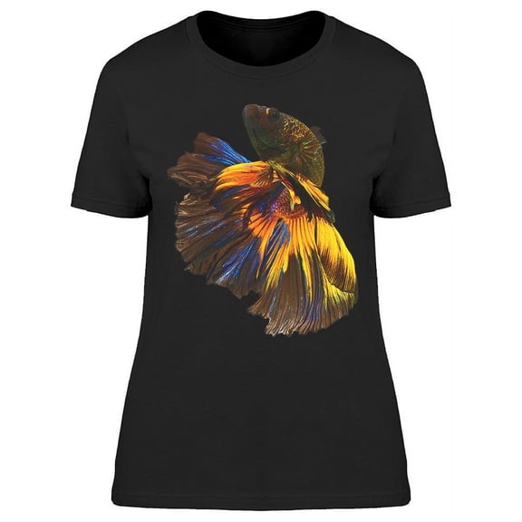 Dark Bright Tail Halfmoon Betta T-Shirt Women -Image by Shutterstock, Female 3X-Large