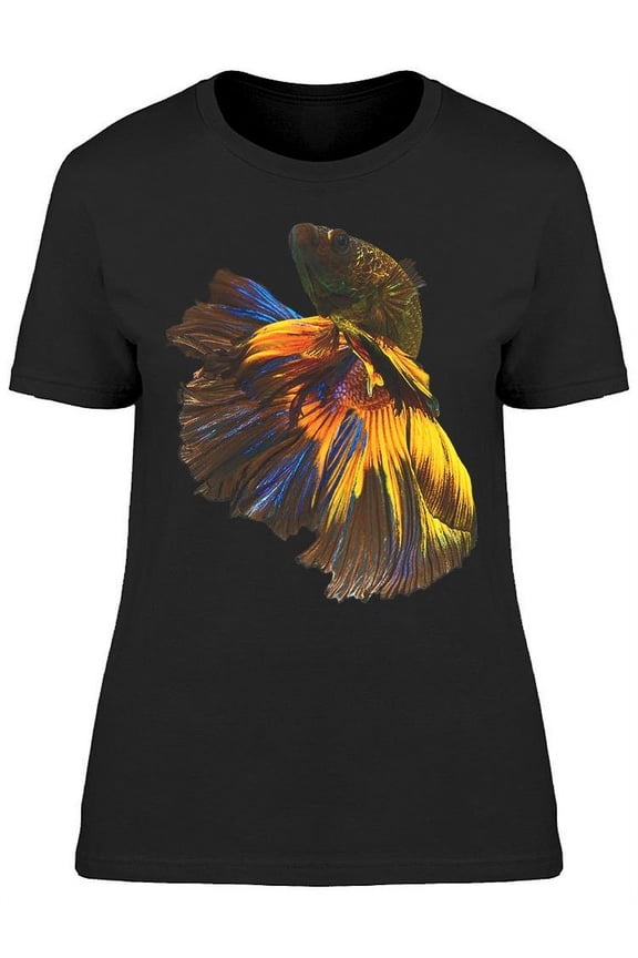 Dark Bright Tail Halfmoon Betta T-Shirt Women -Image by Shutterstock, Female Small
