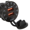 thumbnail image 4 of Toma USB dual, cargador de coche USB dual universal negro Cargador de coche USB Logre más, 4 of 9