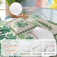 thumbnail image 4 of St. Patrick's Day Full Size Comforter Set, Gradient Green Lucky Shamrock Plaid Linen Texture Bedding for All Seasons, 4 Pcs Bed Set, 1Quiltcover (86"x86") ,1Sheet(80"x116"), 2Pillowcases (30"x20"), 4 of 12