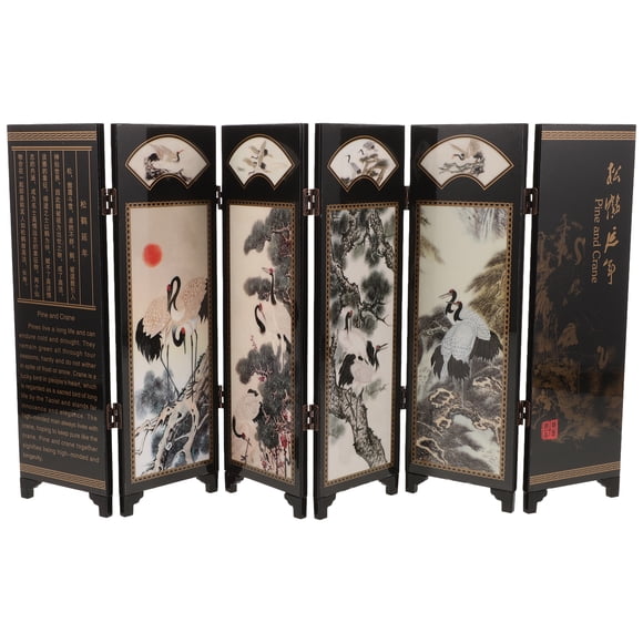Traditional Chinese Antique Screen Chinese Small Screen Vintage Wooden Divider Screen Table Folding Screen Interior Display Screen Decoration