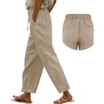 thumbnail image 4 of Woman Pants Wide Straight Leg Baggy Khaki Pants Womens Pants Casual Comfortable Work Pants Womens Travel Pants, 4 of 8