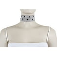 thumbnail image 5 of New Women Fashion Jewelry Choker Necklace Wide Black Sheer Fabric Polka Dots Circles, 5 of 8