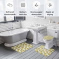 thumbnail image 6 of Yellow Lemon Bathroom Rugs Set Pink Flower Leaf Pastoral Vintage Linen Non Slip Absorbent Soft Bath Mats 3 Piece Set with Bathroom Rug, U-Shaped Floor Mat, Toilet Seat Cover Large Size, 6 of 9
