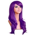 70cm Long Curly Hair Air Roll High Temperature Silk Purple Curly Hair Cos Anime Wig 7366