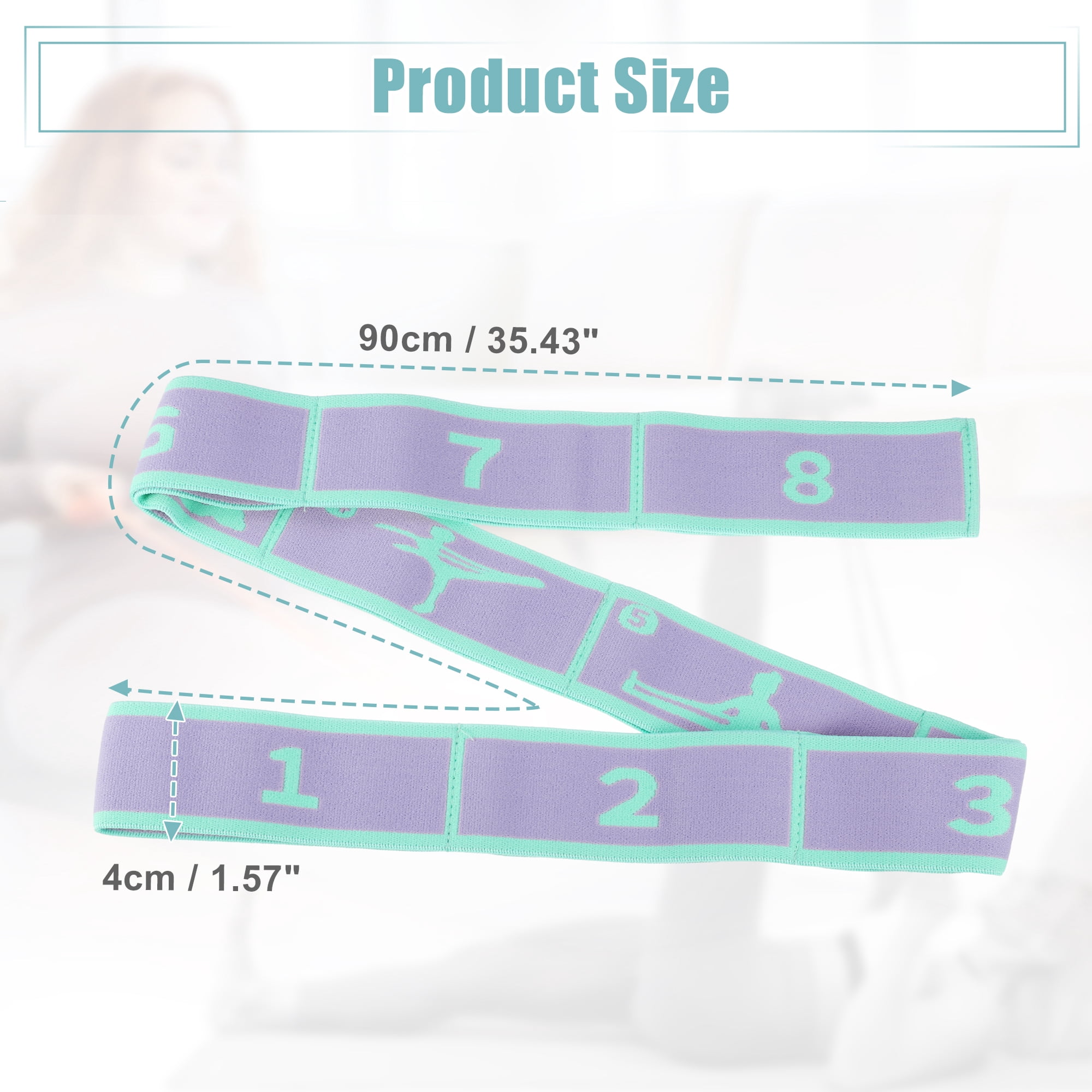 Unique Bargains Highly Yoga Stretching Band with 8 Loops for Effective Stretching Purple
