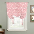thumbnail image 2 of Spring Flowers Balloon Curtains for Bedroom/Front Door/Bathroom, Country Retro Floral Botanical Pink Tie Up Curtains 63 Inch Length Light Filtering Kitchen Curtains Shades for Windows 46"x63", 2 of 8