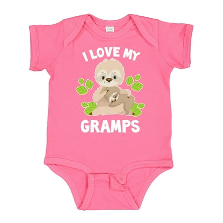 

Inktastic Cute Sloth I Love My Gramps with Green Leaves Gift Baby Boy or Baby Girl Bodysuit