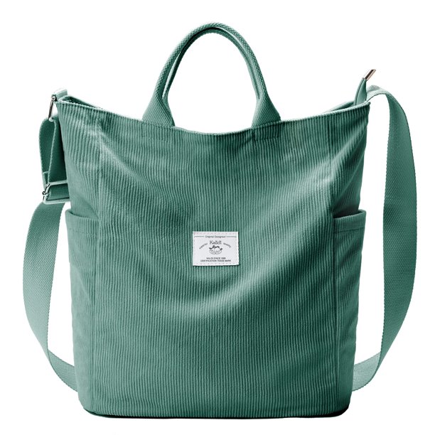 Bolso de mano KALIDI Corduroy Frost Green para mujeres que trabajan y viajan