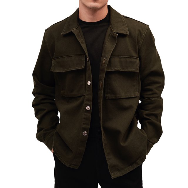 Sobrecamisa MCHK 8035. Bolsillos en el frente, color verde militar MCHK Sobrecamisa