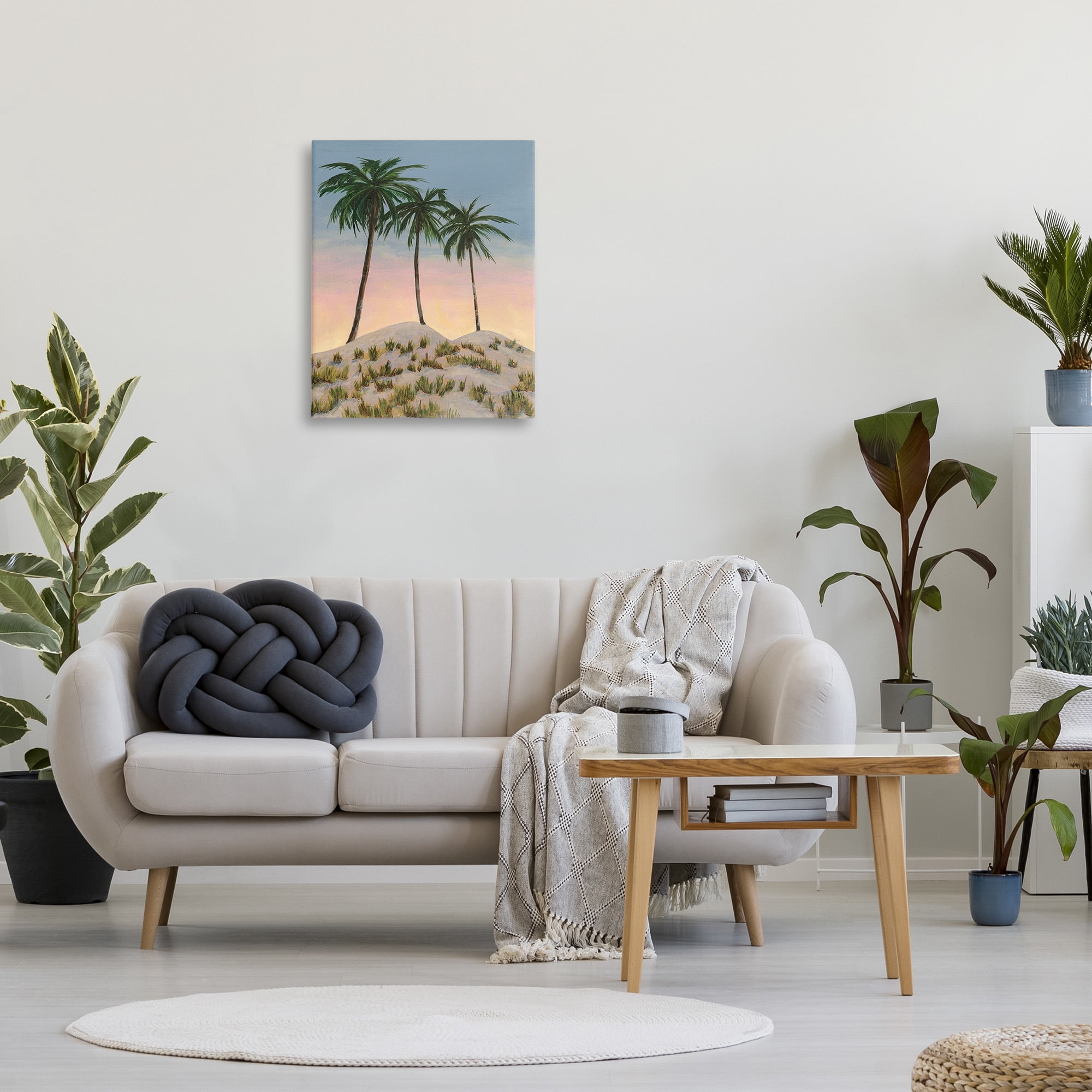 Stupell Industries Palm Trees on Hill Landscape Painting Gallery Wrapped Canvas Art Print Wall Art, 24 x 30