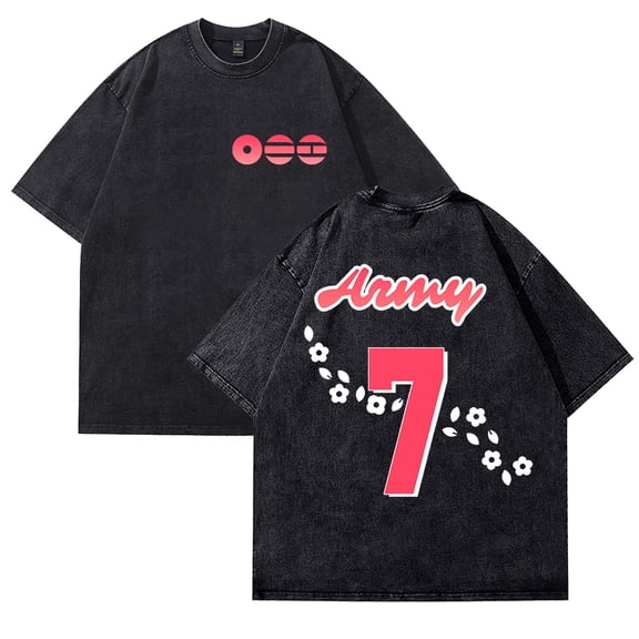 Arirang World Tour 2026 Merch Tshirt Vintage Washed Cotton Dirtyfit T-Shirt Oversized Black Graphic For Fans Tee