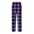 thumbnail image 4 of Fabrcox Plaid Flannel Pajamas Bottoms for Men Big and Tall M-Xxl Xxxl Straight Leg Pj Bottoms with Pockets Winter Warm Elastic Waist Drawstring Sleep Lounge Pants Purple 2XL, 4 of 6