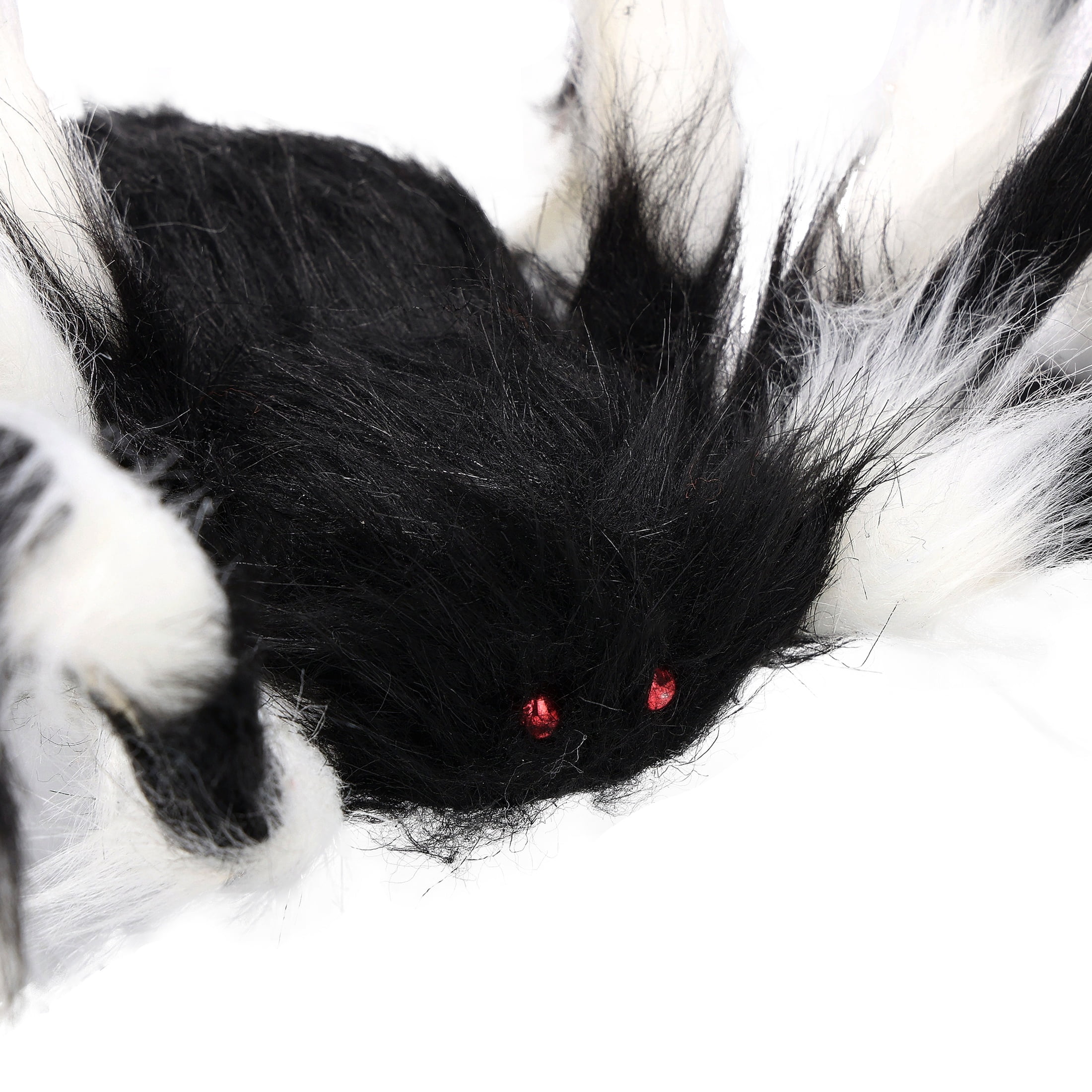 Furry Spider Decoration, Black and White, 28", Halloween by Way To Celebrate