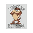 thumbnail image 2 of Looney Tunes Taz I Don't Do Mornings Boy's Heather Grey T-shirt-XL, 2 of 4