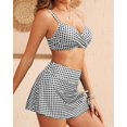 thumbnail image 4 of Bikini Yonique 2025 para mujer con aros y falda a cuadros, 4 of 4