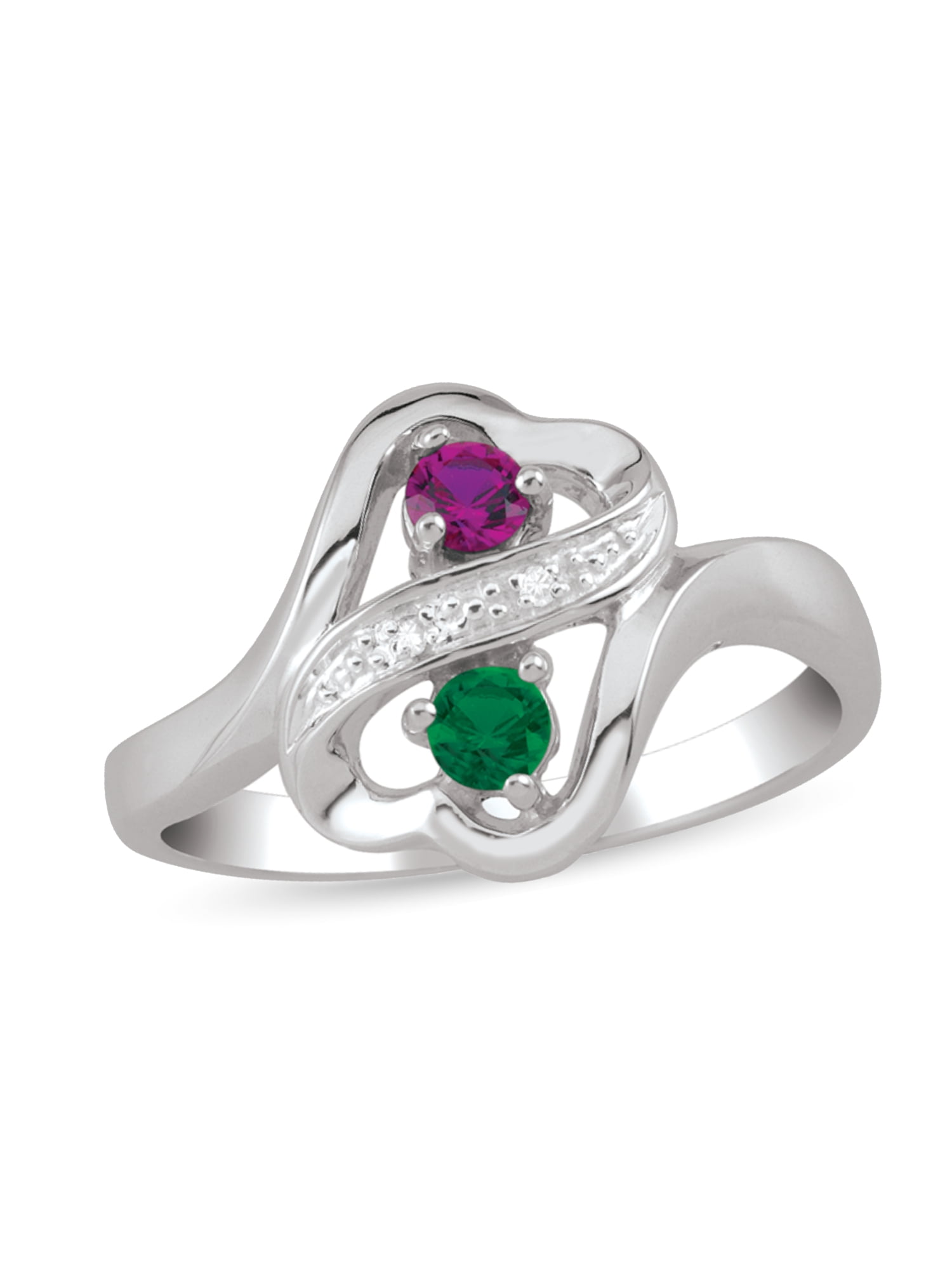 Personalized Couple's Ring in 10K Gold with Diamond Accents by Jewlster