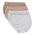 thumbnail image 3 of Hanes Women's Platinum Cotton Creations Comfort Briefs - 4 Pack, Assorted, 6, 3 of 4