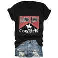 thumbnail image 3 of TSADFHJI Débardeurs de Gym pour Femmes Imprimé Floral Vintage Col Rond T-Shirt pour Femmes Musique Country Graphique Manches Courtes Tee S Noir, 3 of 3