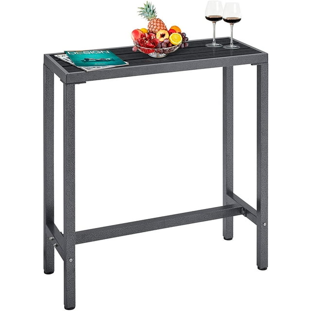 Mr IRONSTONE Outdoor Bar Table 38.6” Pub Height Dining Table Bistro Patio Table with Waterproof