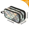 thumbnail image 4 of FORMRS Pencil Case with 3 Compartments Zipper Pouch, Elementary School Level and up, Green Art Pattern, 4 of 8
