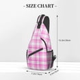 thumbnail image 3 of ZICANCN Crossbody Sling Bags for Women Men,Plaid Pink Design Casual Shoulder Backpacks for Hiking Daypacks, 3 of 9