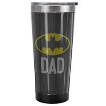 Batman Official Batman Dad 20 oz Travel Tumbler, Stainless Steel, Vacuum Insulated with Leak Resistant Slide-Lock Lid