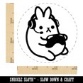 thumbnail image 2 of Geek Gamer Bunny Rabbit Playing Console Games Rubber Stamp for Scrapbooking Crafting Stamping - Small 3/4 Inch, 2 of 7