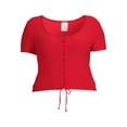 thumbnail image 5 of No Boundaries Juniors Plus Size Lace Up Front Top, 5 of 5