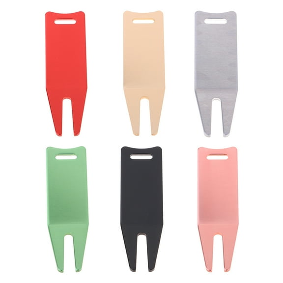 Cheers.US 6Pcs Metal Bending Golf Divot Repair Tool Golf Divot Fork Curved Spit Golf Accessories Portable Golf Ball Marker Pitch Cleaner for Outdoor