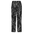 thumbnail image 6 of White Branches Dark Background Pattern Winter Female Pants Flannel High Waist Women Pants Lady Warm Straight Leg Plush Trousers, 6 of 7