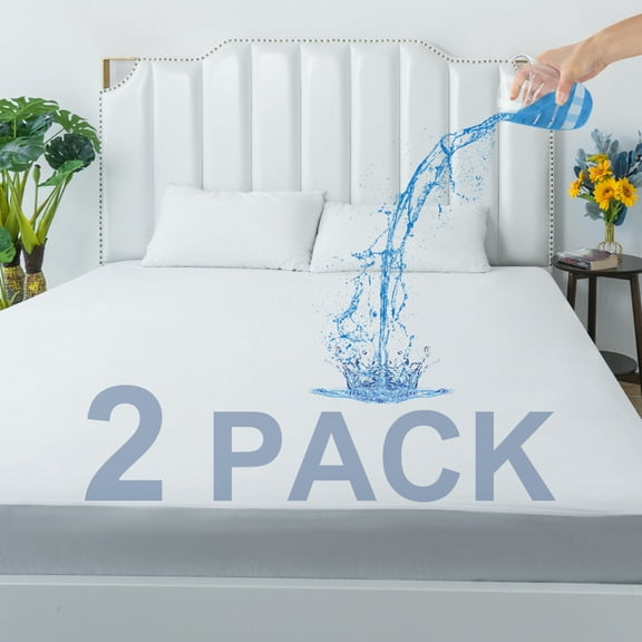 Queen Rose Queen 2-pack Waterproof Mattress Protector Fitted up to 16-18 inch Deep Pocket Mattresses Cover/Pad, Queen Size