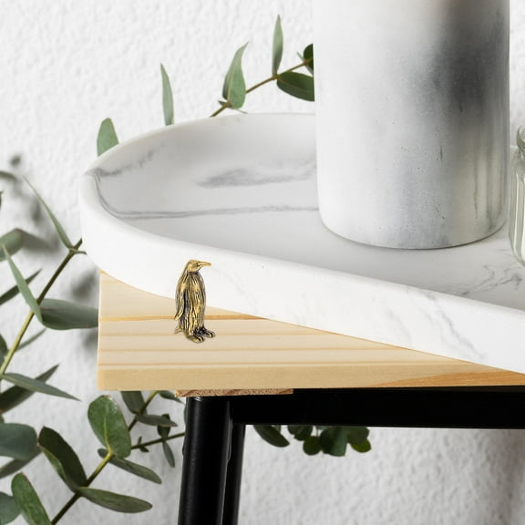 WHAMVOX Solid Brass Penguin Statue Animal Figurine Office Decor Brass Decor Lovely Figurine Statue Mini Sculpture Ornament