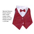 thumbnail image 4 of Happy Date Dog Shirt Pet Tuxedo Clothes, Suit Bow Tie Costumes, Dogs Formal Apparel Outfit with Blue Tie, Puppy Prince Wedding Bow Tie Gentleman Jacket for Small Medium Dogs Cats, Cosplay, 4 of 5
