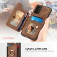 thumbnail image 2 of Nalacover For Samsung A13 5G Case Ring Holder Kickstand with Credit Card Holder, Back Flip Premium Leather Magnetic Clasp Removable Wirst Hand Strap Cover for Samsung Galaxy A13 5G, Brown, 2 of 15