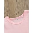 thumbnail image 5 of SAYOO Kid Girl Easter Costume Sets, Ruffle Decor Short Sleeve T-shirt + Cartoon Print Suspender Skirt Outfits Suits, 5 of 9