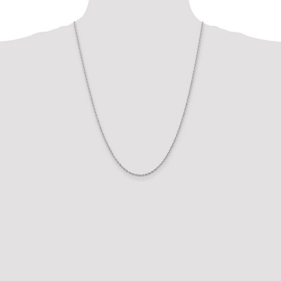Diamond2Deal 14K White Gold 20 Inch 2mm Diamond-cut Quadruple Rope Chain Necklace for Women