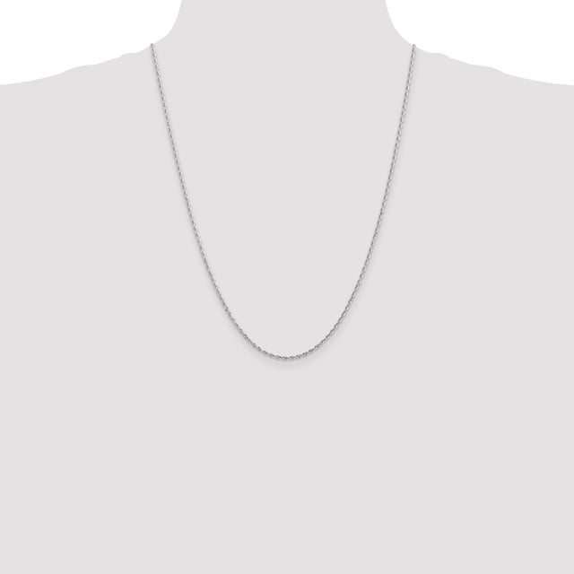 Diamond2Deal 14K White Gold 20 Inch 2mm Diamond-cut Quadruple Rope Chain Necklace for Women
