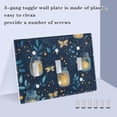 thumbnail image 3 of Yayeee Toggle Light Switch Wall Plate 2-Gang 4.56"x4.48" Decorative Outlet Cover, Blue Fireflies Pattern, 3 of 7