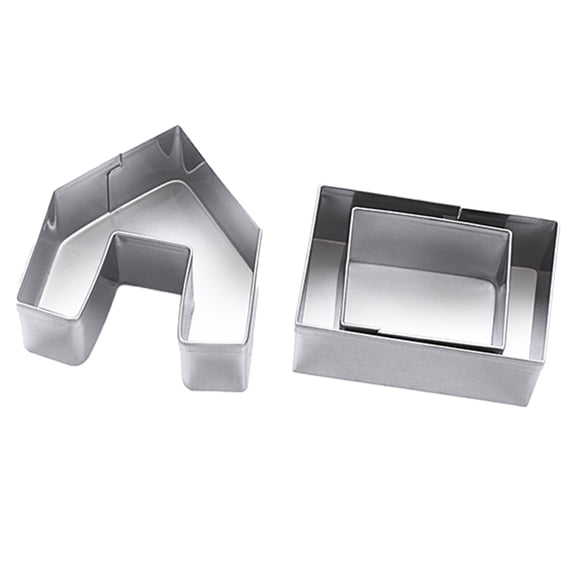 ZPAQI 3 PCS Cookie Cutters Food Grade Stainless Steel 3D Cartoon Gingerbread House
