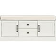 thumbnail image 6 of White Storage Bench For Living Room With 2 Drawers, Cabinets & Cushion Drawers Detachable Soft Seat -, 6 of 6