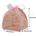 thumbnail image 2 of Paquete de 100 cajas de caramelos rosas cortadas con láser, 2.5 x 2.5 x 3.1 pulgadas, cajas de regalo, cajas de regalo, despedida de soltera, aniversario, fiesta de cumpleaños, recuerdo de boda (100, JAMW Sencillez, 2 of 5